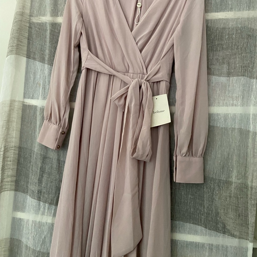 Beautiful long pink bridesmaid gown. Mother of the bride gown. Rose color